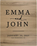 Andaz Press Large Wooden Welcome Sign for Wedding Rustic Welcome Sign 16" x 20" Custom Names Date & Location Modern Wedding Signage English Oak MDF Wood Finish Wedding Reception Indoor Outdoor Signs