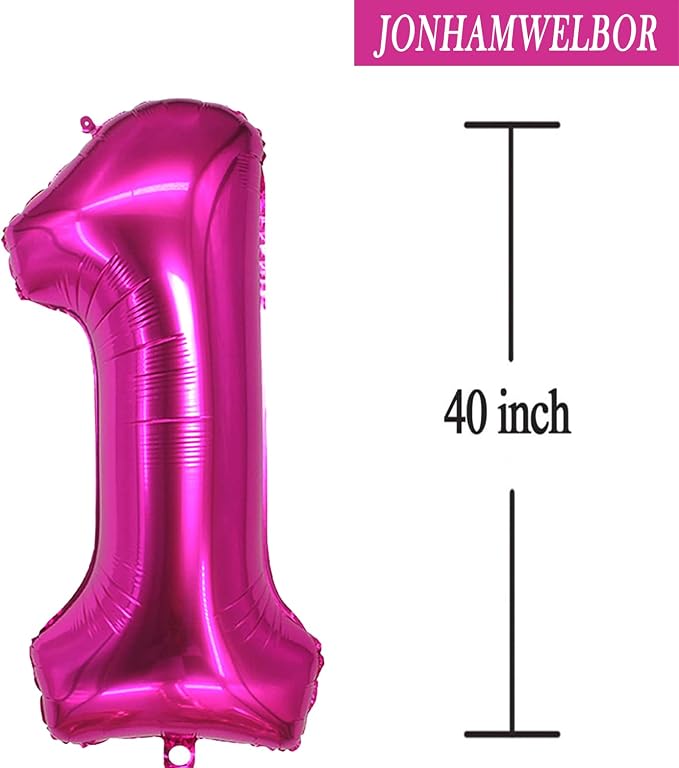 Jonhamwelbor Sweet 18 Balloons Hot Pink, Number 40 Inch 18 Pink Big Giant Jumbo - Image 2