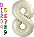 8 Balloon 40 inch Cream Number Balloons by Enyeopd
