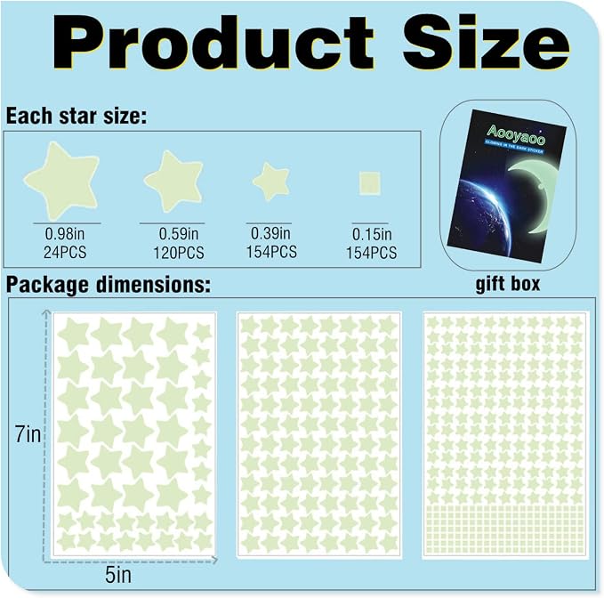 Glow in The Dark Stars Wall Stickers, Glowing Stars - Image 6