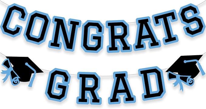 Congrats Grad Banner Graduation Party Banner Decoration Hanging Garland High by Unknown