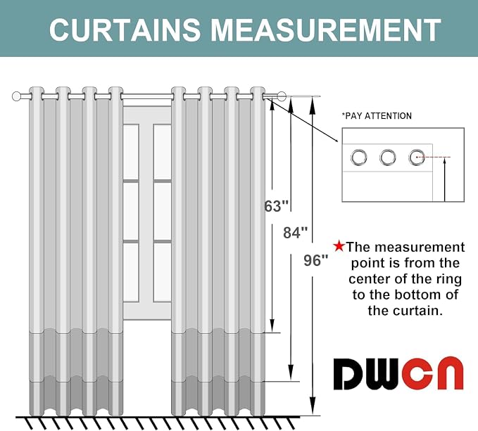 DWCN Blush Pink Faux Linen Ombre Sheer Curtains - Image 8