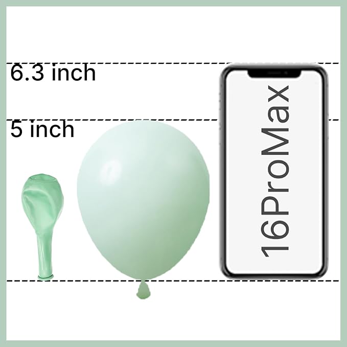 PartyWoo Light Green Balloons 50pcs Mint Pastel Peppermin Green Color | 5 Inch - Image 2