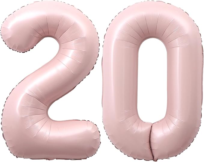 40 Inch Light Pink Number 20 Balloon 0-9 20th Foil Big Giant | Digital by SULALABOO