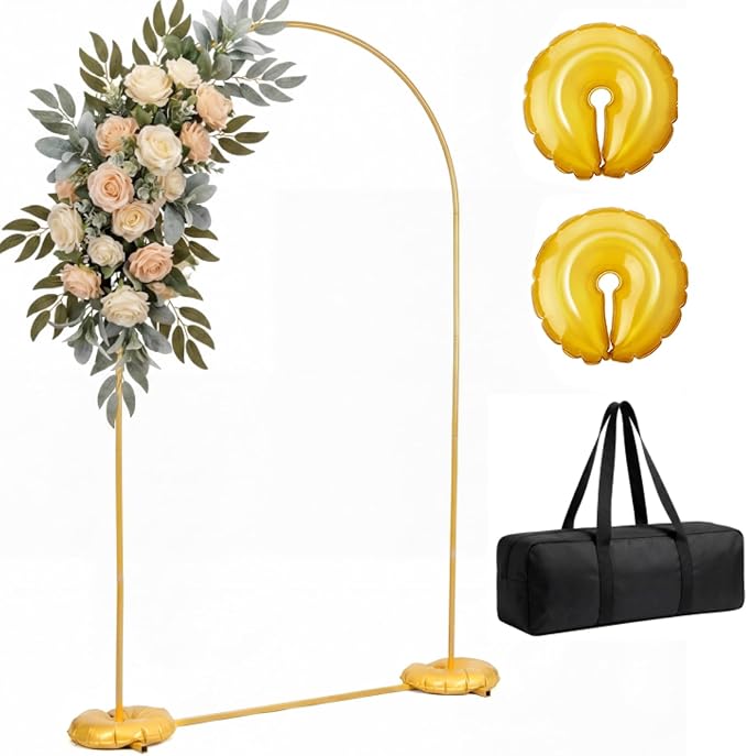 Frienda Gold Wedding Photo Arch Backdrop Stand Balloon Arch Stand by Frienda