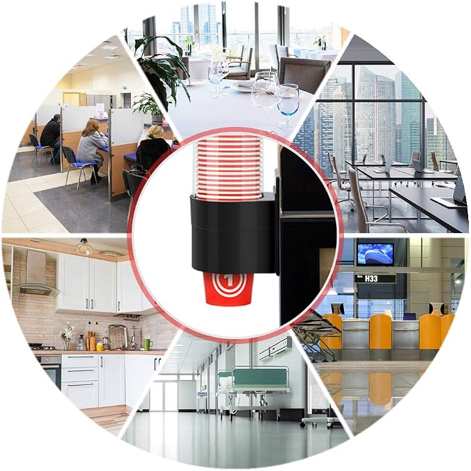 Cup Dispenser, Wall Mount Water Cooler Cup Holder Fits 5-7oz Cups | Pull Type - Image 9