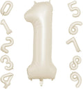 40 Inch Cream Number 1 Balloon, Digital 1 Cream White Giant 1 Foil Balloon by BIAPIAN