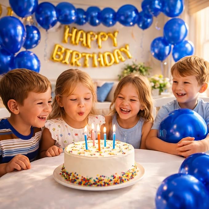 Royal Blue Balloons 100 Pack, 12 Inch Round Latex Helium Blue Balloon, - Image 3