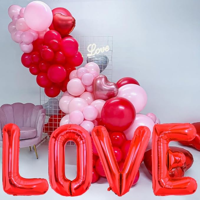 Red Letter V Balloons, V Balloon 40 Inch V Balloons Letter - Image 3