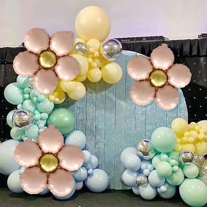 Daisy Balloons Pink Flower Balloons Kit Groovy Party Decorations - Image 6