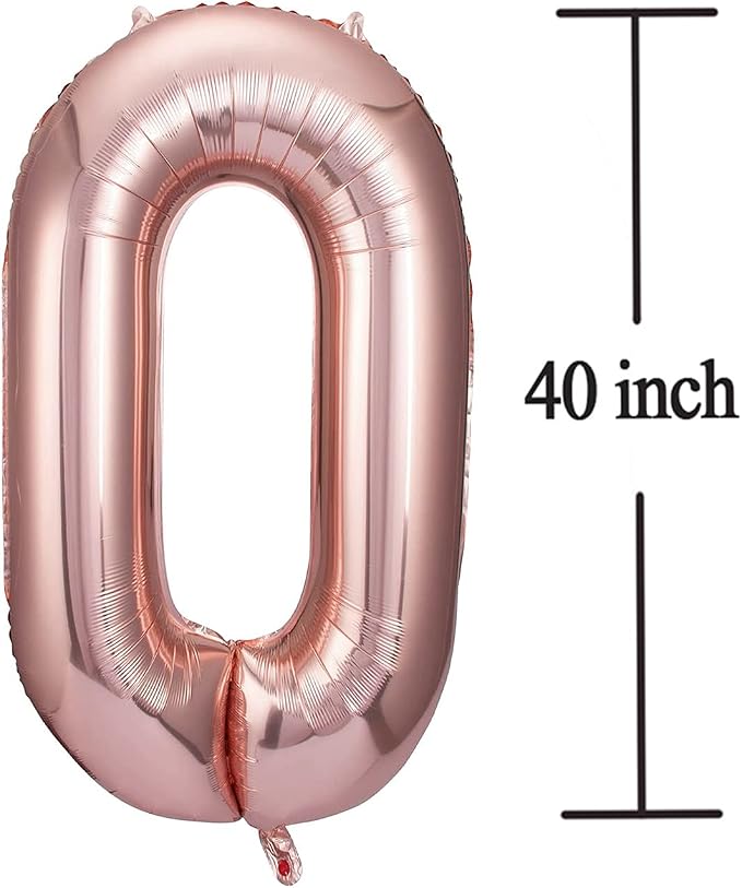 Rose Gold 60 Number Balloons Big Giant Jumbo Large Number 60 Foil Mylar Balloons - Image 3