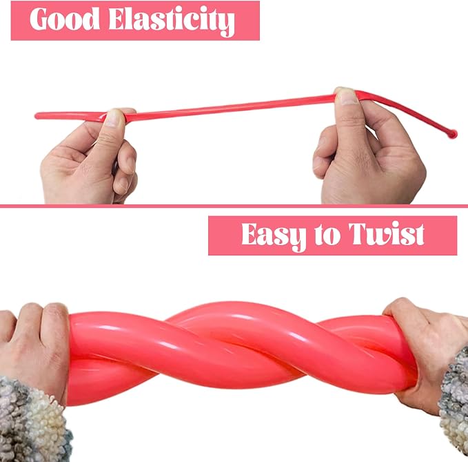 260 Long Balloons 100 Pack Pastel Red Twisting Animal Balloons Thickening Latex - Image 3