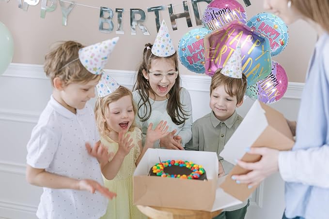 5 Pcs Colorful Happy Birthday Balloons Birthday Party Decorations | Hexagon - Image 3