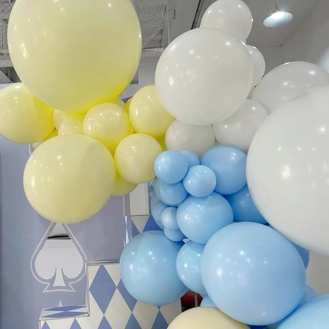 MEBAY Blue Yellow White Balloon Garland Arch Kit - Image 3