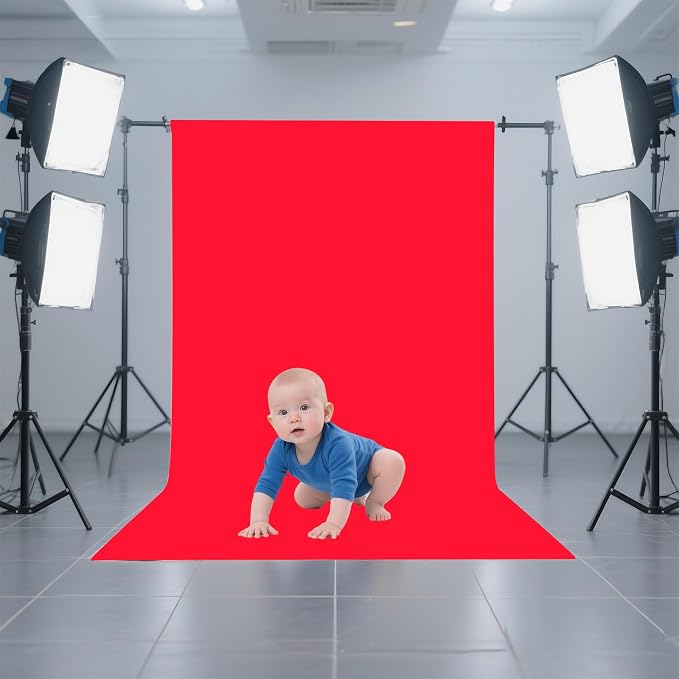 Red Photography Backdrop for Photoshoot, Fabric 3x5ft | Versatile Studio Photo - Image 2