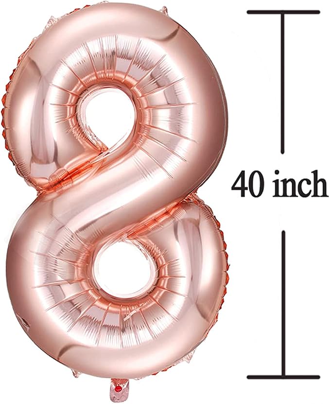Jonhamwelbor 18 Number Balloons Rose Gold Big Giant Jumbo Number 18 Foil Mylar - Image 4