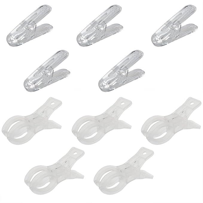 CHENJIN 10PCS Clear Plastic Balloon Arch Clips 2.4 inch 3.5 inch 5 Each Contact by CHENJIN