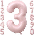 40 Inch Light Pink Foil Number 3 Balloon by TNCDJKPA