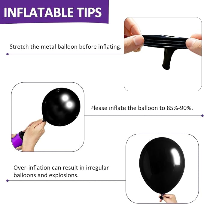 Firomi Small Black Balloons 5-inch 100 Pack | Helium Metallic Shiny Round Black - Image 6