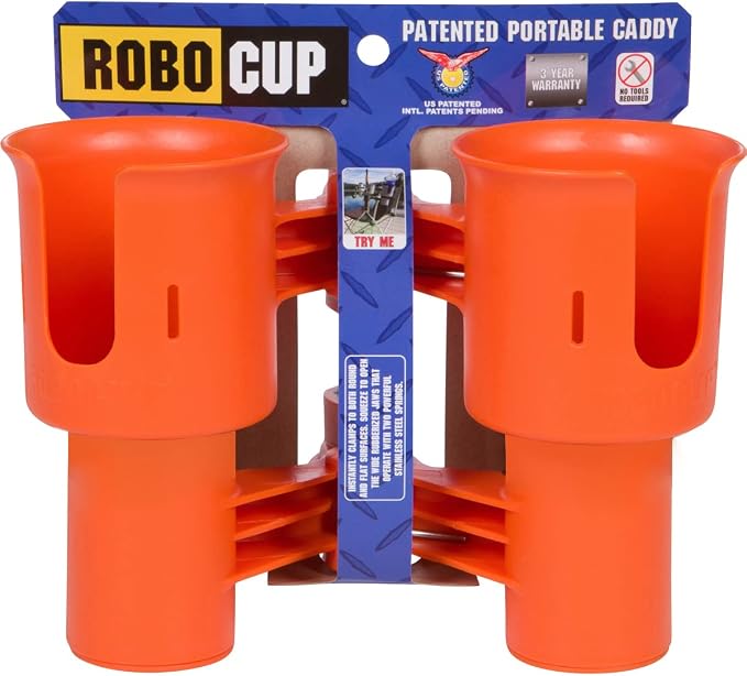 Patented Clamp On Boat Cup Holder |Multifunction Dual Drink Caddy - Image 2
