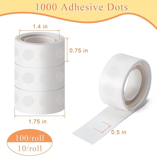 Hoewina 1000pcs Clear Glue Point Dots Glue Tape - Image 2