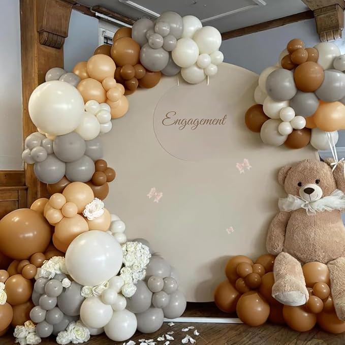 Boho Brown and White Balloon Garland Arch Kit - Image 6
