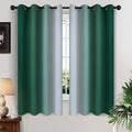 Yakamok Ombre Curtains Dark Green and Greyish White by Yakamok