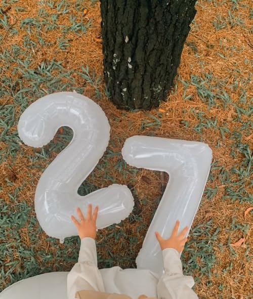 White Number 7 Balloon 40 inch, Balloon numbers party supplies, deco photo shoot - Image 5