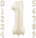 Cream Number 1 Balloons, 40 Inch 1 Balloons Giant Helium Foil Mylar Beige 1 by BBPOOL