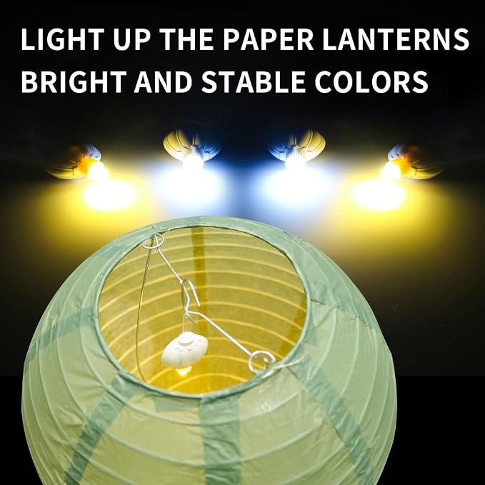 24 Pack Paper Lantern Lights, Mini LED Battery Operated Lights, Warm White | - Image 6
