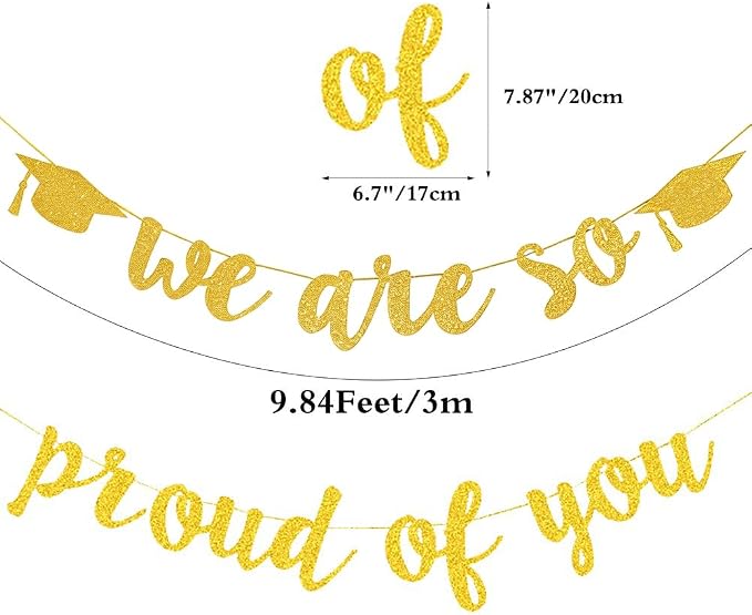 Graduation Decorations 2026 Banners Garland Gold Congrats Grad Banners | Gold - Image 3