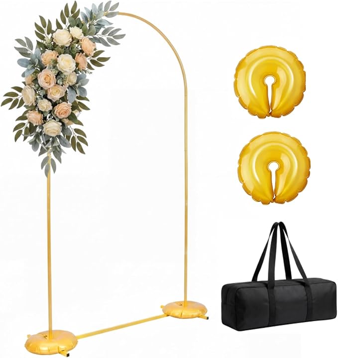 Frienda Gold Wedding Photo Arch Backdrop Stand Balloon Arch Stand by Frienda