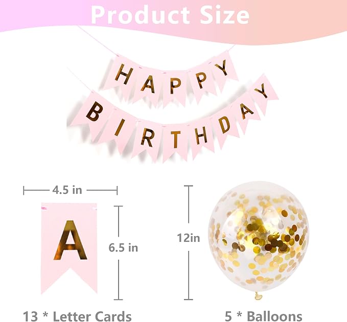 Happy Birthday Banner Sign Bunting Hanging Decorations - Image 6