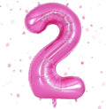 Pink Number Balloons, Large Hot pink Number 2 Balloon 40 Inch Pink 2 Balloon by Yeodong