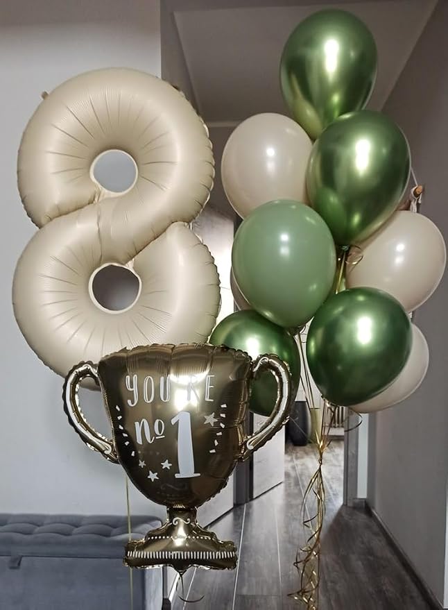 7 Number Balloons Cream 40 Inch Foil Balloon - Image 2