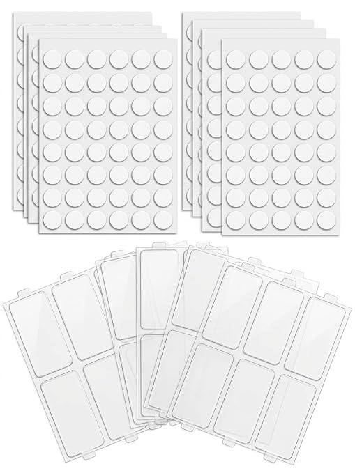 Glue Dots Double Sided 450Pcs, Leaves No Sticky Marks. Round & Square Dots by Unknown