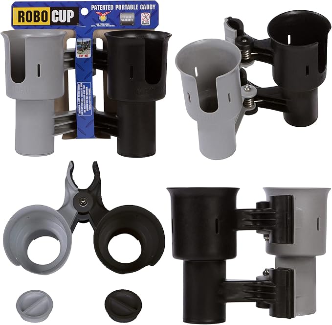Patented Clamp On Boat Cup Holder | Multifunction Dual Drink Caddy - Image 2