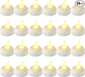 24pcs Warm White Flameless Waterproof LED Floating Candles,Battery Powered Outdoor Waterproof Flashing Tea lamp Voting Candle for Aquatic Ambiance - Wedding, Party, Spa
