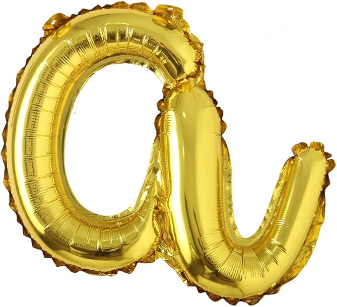 18 inch Gold DIY a-z Handwriting lowercase letters name Foil balloon Letter by REIANS