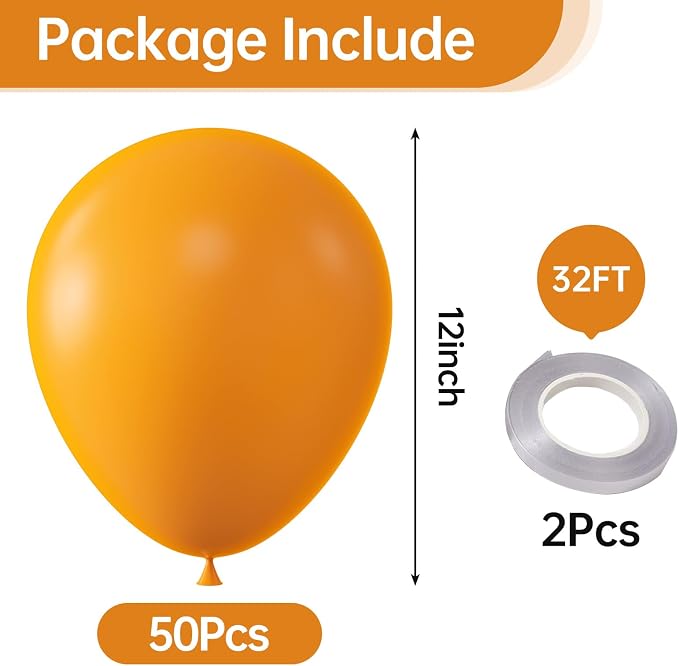 12 Inch Orange Balloons, Baby Shower, Graduate Party Decorations - Image 2