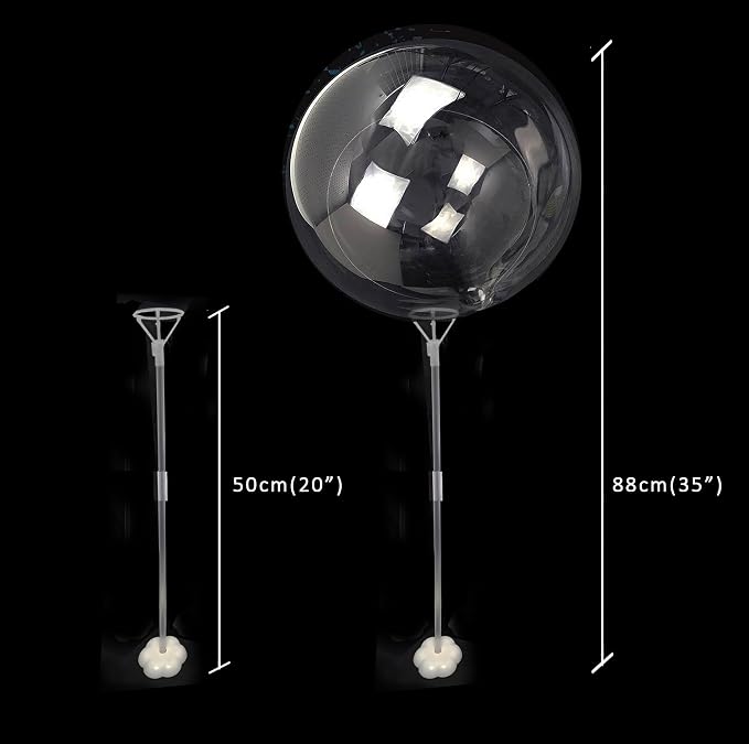 Clear Transparent Balloon Sticks and Stands 10pc set, reusable balloon sticks - Image 7