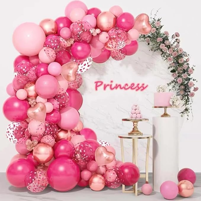 Pink and Gold Balloon Arch Kit, Different Size 18 12 10 5 inch, Princess - Image 7