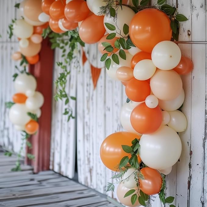 KBZVNAF Orange and White Latex Balloons 60 Pack 12 inch | Orange White Confetti - Image 5