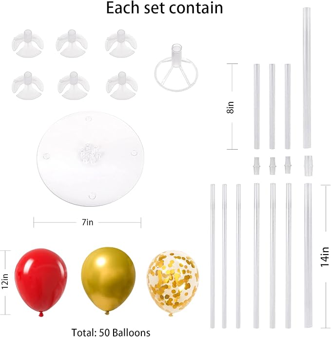 4 Set Balloon Stand Kit for Table Centerpieces - Image 2