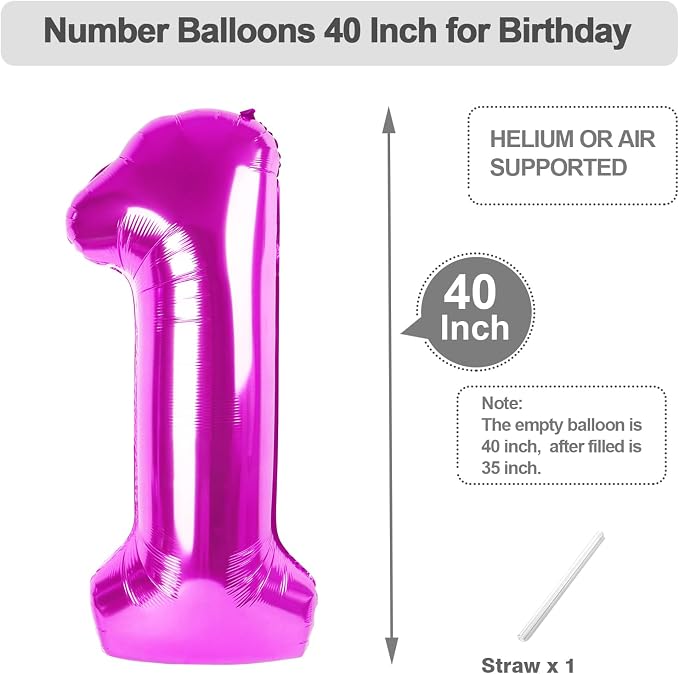 Number Balloons 40 Inch Rose Purple 0 Balloon - Image 5