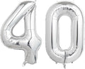 Number Balloons Silver Party Balloon by United-UnicornsParty