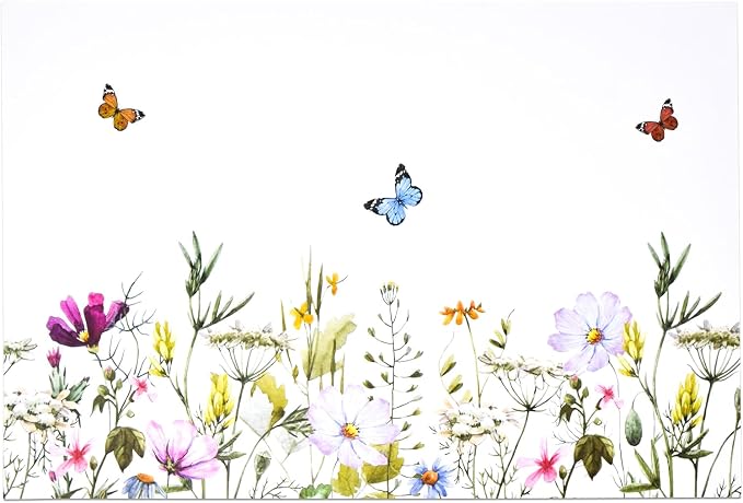 Floral Paper Placemats 50 Pack Wildflower Butterfly Table Mats Disposable - Image 2
