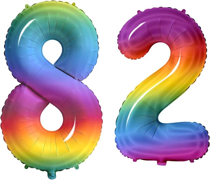 Number 82 Balloons for 82nd Birthday Party Decorations, 0-100 Large No.82 by Joycard