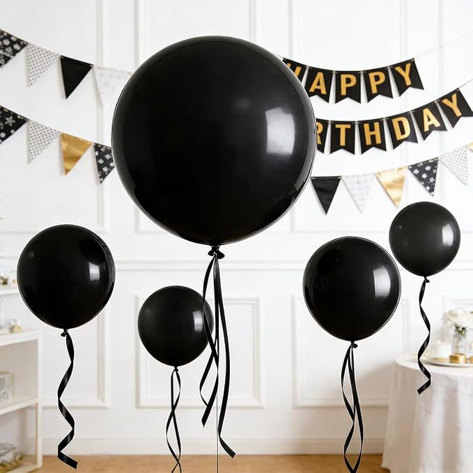 36 Inch Black Balloons - Image 2