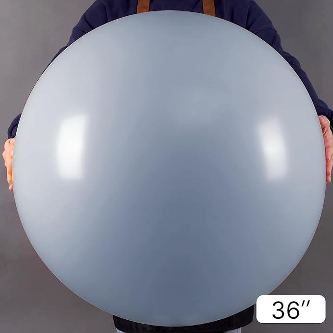 PartyWoo Dusty Blue Balloons 4pcs Slate Blue Boho Neutral Color | 36 Inch - Image 2